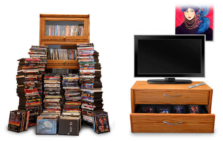Media Storage Cabinets with Drawers; Great for organizing DVDs, Blu-rays,  CDs, and video games 