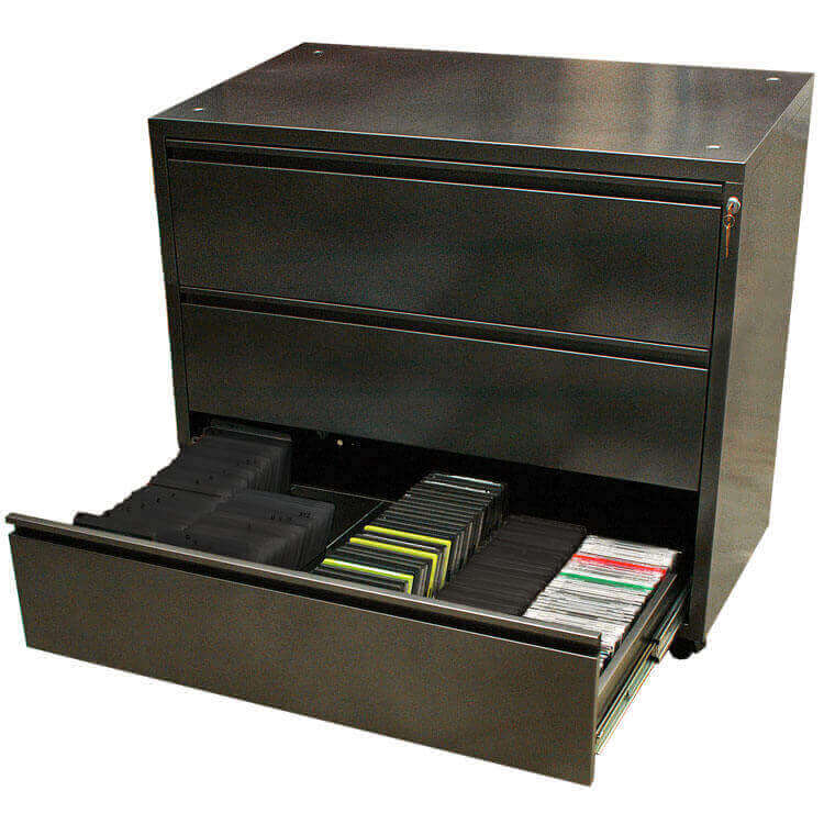 Vaultz Locking CD File Cabinet 2 Drawers Sturdy High-Capacity CD Storage 